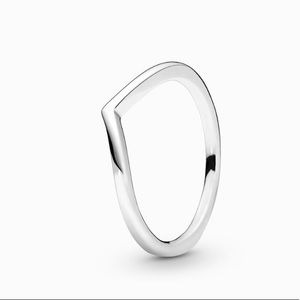 Authentic PANDORA Wishbone Sterling Silver Ring, PreOwned